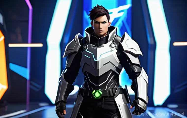 엘소드 버프 시스템 이해 - **Prompt:** A diverse team of three Elsword-style characters, each wearing unique, fully covering ba...