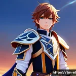 엘소드 엔딩별 스토리 정리 - **Elsword: The Savior of Elrios** Prompt: A full-body portrait of Elsword, a valiant young male ...